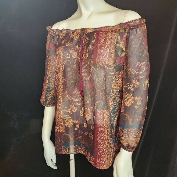 Chaps Sheer Blouse (SP) - Picture 1 of 5